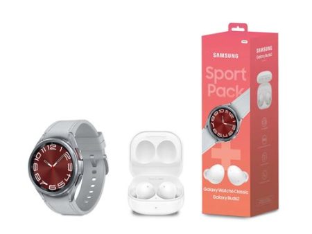 Bundle Smartwatch Samsung Galaxy Watch6 Classic 43mm - Silver + Auriculares TW Galaxy Buds2 - Branco Hot on Sale