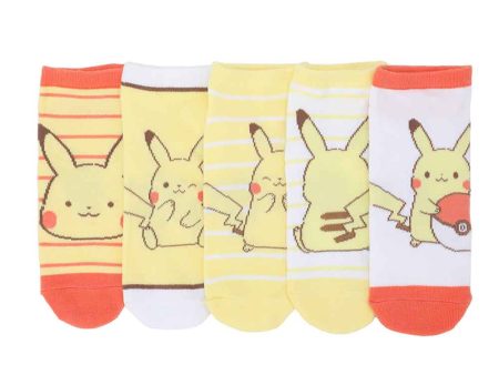 Pikachu 5 Pair Ankle Socks For Discount