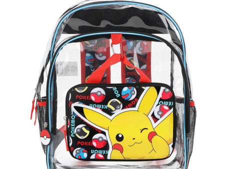 Pokemon 3 PC Clear Backpack Set Online now