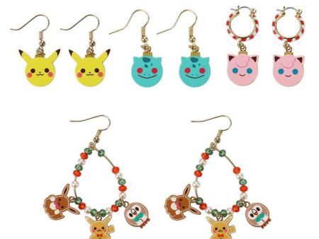 Pokemon Characters Christmas 3 Pack Earring Set | Black Friday Online now